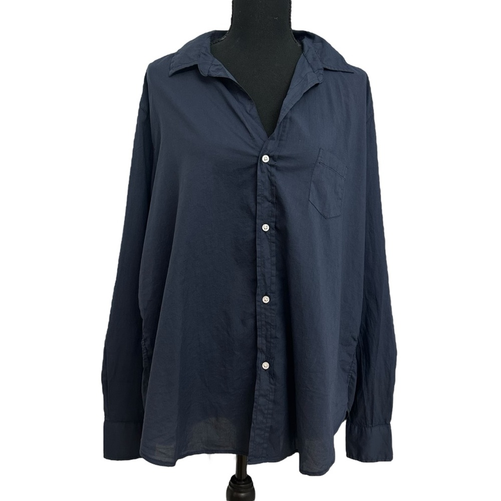 Frank & Eileen Relaxed Button-Up Shirt Cotton Dark Blue Navy Size Extra Large